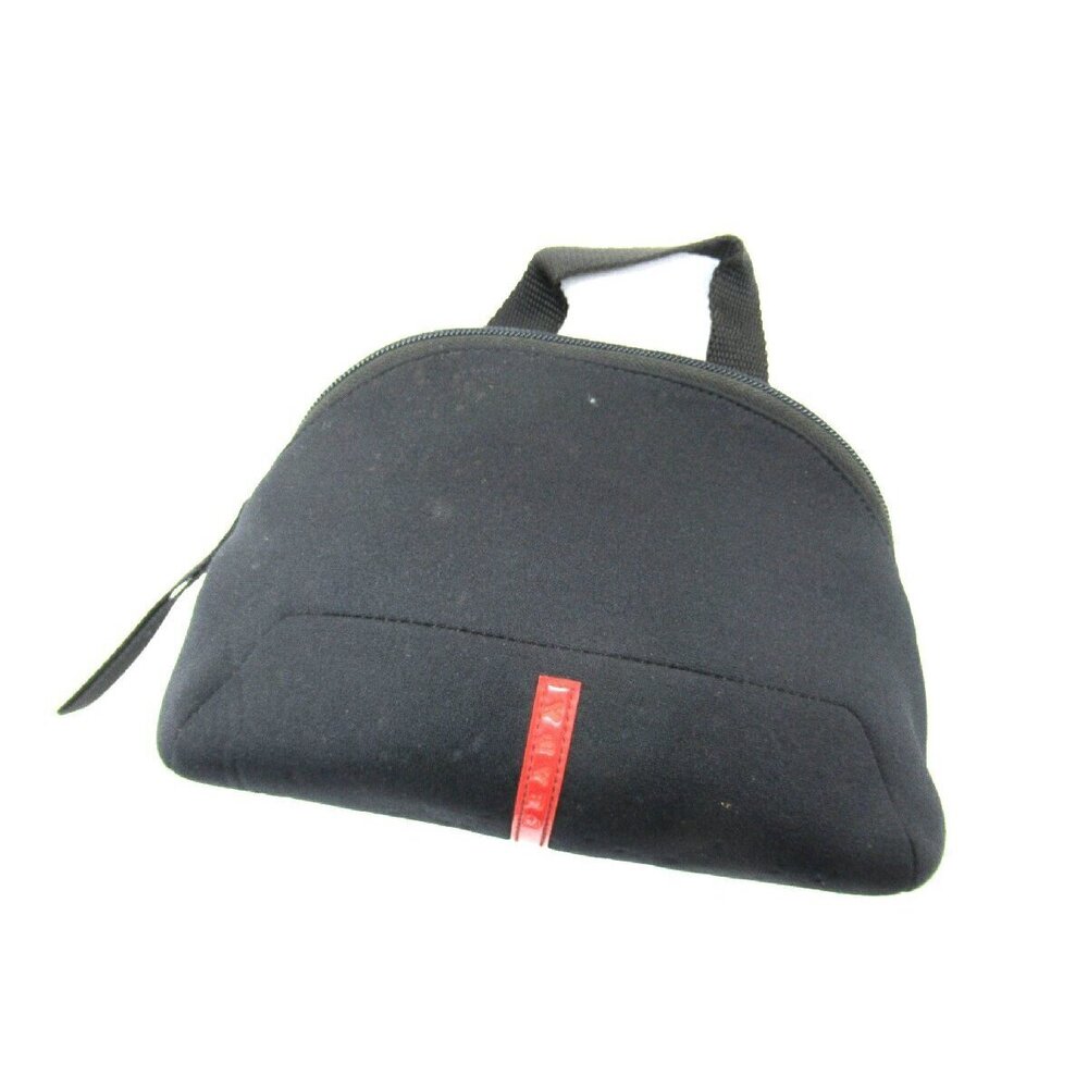 PRADA SPORT Neoprene Handbag Black Red Clutch